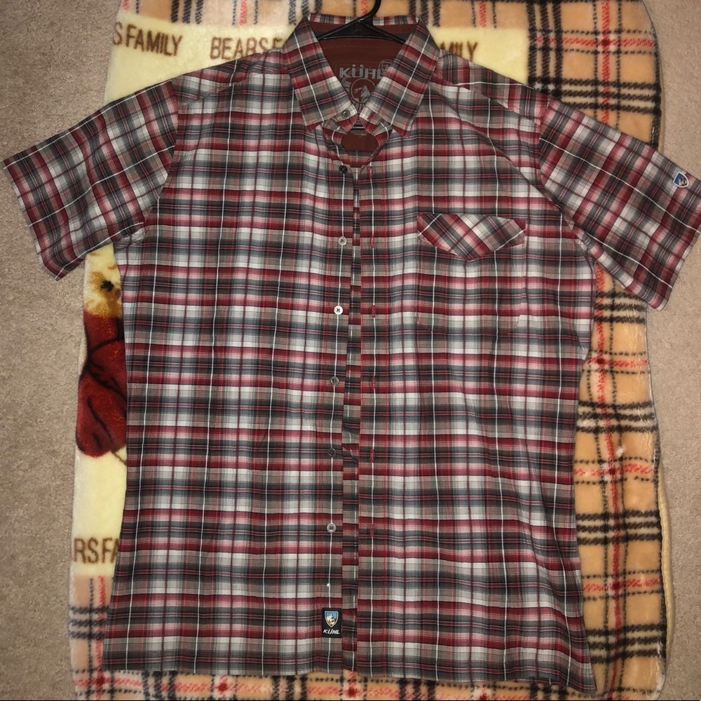 Kuhl red, black, gray plaid shirt! Like new!